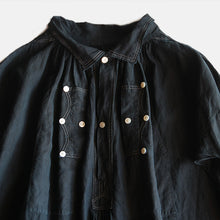 画像をギャラリービューアに読み込む, ANTIQUE FRENCH INDIGO LINEN BIAUDE (UNISEX) MINT CONDITION
