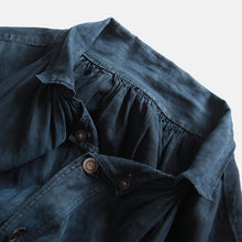 画像をギャラリービューアに読み込む, ANTIQUE FRENCH INDIGO LINEN BIAUDE (UNISEX)