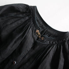 画像をギャラリービューアに読み込む, ANTIQUE FRENCH INDIGO LINEN BIAUDE (ONE SIZE FITS ALL) NEAR DEADSTOCK