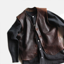 Load image into Gallery viewer, 1940's~ LEATHER VEST (38 MEDIUM)