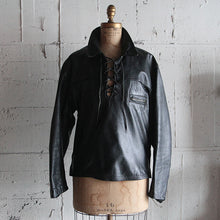 Load image into Gallery viewer, 1950's "TAUBERS OF CALIFORNIA" HORSE LEATHER LACEUP PULLOVER (LARGE)