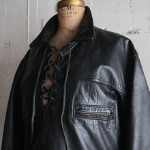 Load image into Gallery viewer, 1950's "TAUBERS OF CALIFORNIA" HORSE LEATHER LACEUP PULLOVER (LARGE)