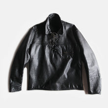 Load image into Gallery viewer, 1950's "TAUBERS OF CALIFORNIA" HORSE LEATHER LACEUP PULLOVER (LARGE)