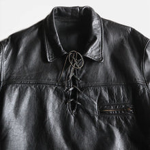 Load image into Gallery viewer, 1950's "TAUBERS OF CALIFORNIA" HORSE LEATHER LACEUP PULLOVER (LARGE)