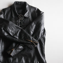Load image into Gallery viewer, 1950's "TAUBERS OF CALIFORNIA" HORSE LEATHER LACEUP PULLOVER (LARGE)