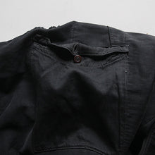 画像をギャラリービューアに読み込む, 1930's~ FRENCH WORK BLACK MOLESKIN COAT WITH V-POCKET (LARGE)