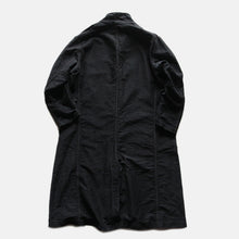 画像をギャラリービューアに読み込む, 1930's~ FRENCH WORK BLACK MOLESKIN COAT WITH V-POCKET (LARGE)