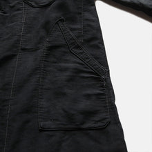 画像をギャラリービューアに読み込む, 1930's~ FRENCH WORK BLACK MOLESKIN COAT WITH V-POCKET (LARGE)