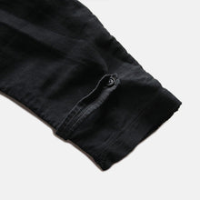 画像をギャラリービューアに読み込む, 1930's~ FRENCH WORK BLACK MOLESKIN COAT WITH V-POCKET (LARGE)
