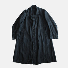 Load image into Gallery viewer, 1900's~ FRENCH WORK INDIGO LINEN WORK COAT (LARGE) ONE WASH MINT CONDITION