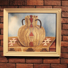 画像をギャラリービューアに読み込む, 1942's NAVAJO APACHE BASKET OIL PAINTING WITH WOOD FLAME