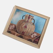 画像をギャラリービューアに読み込む, 1942's NAVAJO APACHE BASKET OIL PAINTING WITH WOOD FLAME