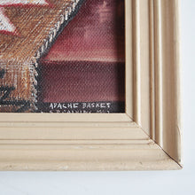 画像をギャラリービューアに読み込む, 1942's NAVAJO APACHE BASKET OIL PAINTING WITH WOOD FLAME