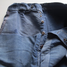 Load image into Gallery viewer, 1940's FRENCH WORK PATCH WORK MOLESKIN TROUSER (W33 L26)