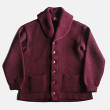 画像をギャラリービューアに読み込む, 1930's "SUPREME" SHAWL COLLAR WOOL CARDIGAN (LARGE)