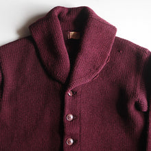 画像をギャラリービューアに読み込む, 1930's "SUPREME" SHAWL COLLAR WOOL CARDIGAN (LARGE)