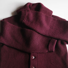 画像をギャラリービューアに読み込む, 1930's "SUPREME" SHAWL COLLAR WOOL CARDIGAN (LARGE)