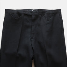 Load image into Gallery viewer, NOS 1960's "HIS" SLIM TAPERED RAYON SLACKS BLACK (W34 L28)