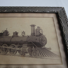 Load image into Gallery viewer, ANTIQUE "BROOKS LOCOMOTIVE WORKS" WOODEN FLAME PHOTO