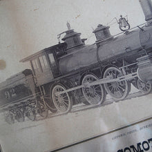 Load image into Gallery viewer, ANTIQUE "BROOKS LOCOMOTIVE WORKS" WOODEN FLAME PHOTO