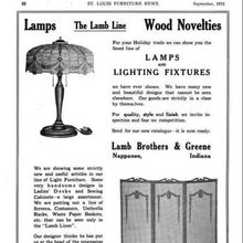 画像をギャラリービューアに読み込む, ANTIQUE &quot;LAMB BROTHERS&quot; LEADED GLASS LAMP (BEAUTIFUL STAINED GLASS)
