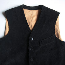 画像をギャラリービューアに読み込む, N.O.S ～1940&#39;s FRENCH WORK BLACK CORDS GILET (MEDIUM)
