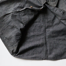 Load image into Gallery viewer, ～1920&#39;s FRENCH WORK BLACK COVERT WORK JACKET (SZ 48 / HEAVY OZ FABRIC / 6 BUTTON)
