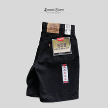 Load image into Gallery viewer, 1990's "LEVI'S" 550 BLACK DENIM SHORTS (SZ W31 L00 / DEADSTOCK)
