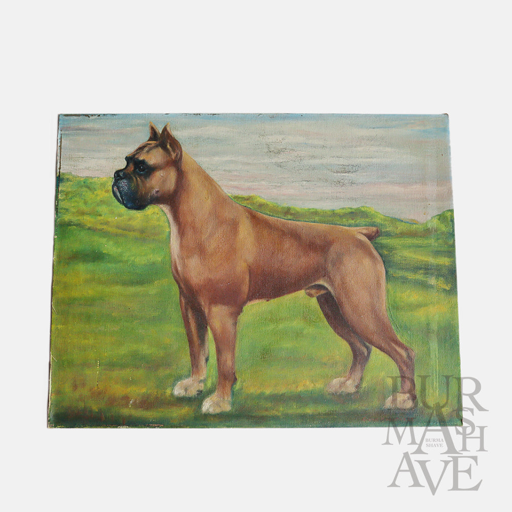 VINTAGE BULLDOG OIL PAINTING