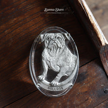 画像をギャラリービューアに読み込む, VINTAGE GLASS PAPERWEIGHT (BULLDOG)
