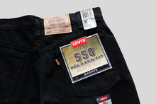 Load image into Gallery viewer, 1990's "LEVI'S" 550 BLACK DENIM SHORTS (SZ W31 L00 / DEADSTOCK)
