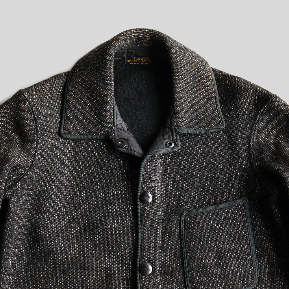 AROUND 1920's BROWN'S BEACH JACKET (SZ 40 / BIG BUTTON / DEADSTOCK