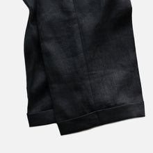 画像をギャラリービューアに読み込む, &quot;MIDNORTH TAILORS&quot; BLACK H.B.T LINEN WIDE LEG (BURMA-SHAVE ORIGINAL PRODUCTS)
