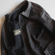 画像をギャラリービューアに読み込む, 1950&#39;s &quot;LE MONT ST MICHEL&quot; BLACK MOLESKIN JACKET (50 LARGE)
