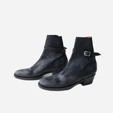 画像をギャラリービューアに読み込む, &quot;CLINCH&quot; JODHPUR BOOTS (WAXED UNEVEN HORSE SUEDE NAVY)
