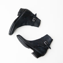画像をギャラリービューアに読み込む, &quot;CLINCH&quot; JODHPUR BOOTS (WAXED UNEVEN HORSE SUEDE NAVY)
