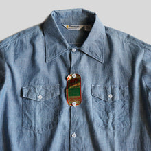 Load image into Gallery viewer, 1970's "KEY IMPERIAL" COTTON CHAMBRAY SHIRT (SZ ABOUT XL / DEADSTOCK)
