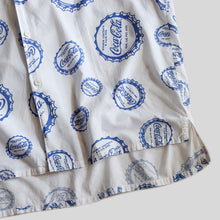 Load image into Gallery viewer, ”COCA COLA" OPEN COLLAR COTTON BOX SHIRT (SZ LARGE / OFICIAL WEAR / AROUND 1980's)
