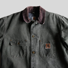 画像をギャラリービューアに読み込む, "CARHARTT" MICHIGAN CHORE COAT (SZ LARGE / GREEN DUCK / 2003's)
