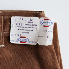Load image into Gallery viewer, "CARTER'S" BROWN DUCK PAINTER PANTS (SZ W34×L32 / AROUND 1970's / DEADSTOCK)
