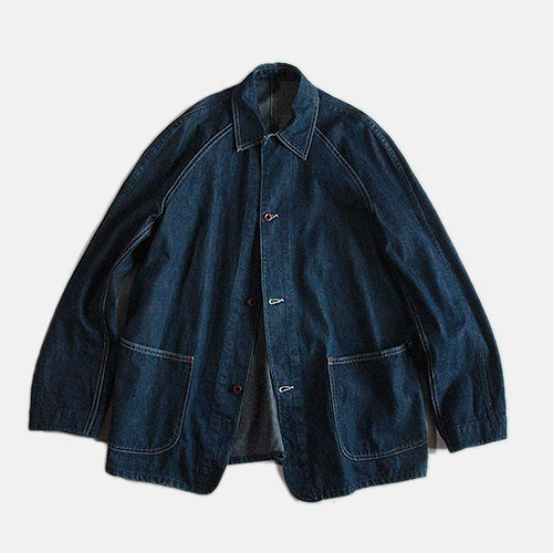 WW2 DENIM COVERALL WITH RED BUTTON (SZ MEDIUM)