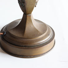 Load image into Gallery viewer, ANTIQUE BRASS DESK LAMP (WITH END OF THE DAY GLASS SHADE)
