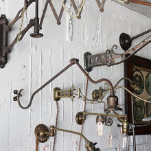 Load image into Gallery viewer, ANTIQUE "FARIES" NO.3 BRASS WALL LAMP

