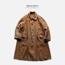 画像をギャラリービューアに読み込む, 1930&#39;s &quot;IMPEREX&quot; FRENCH BROWN LINEN HUNTING COAT WITH CAPE (SZ MEDIUM / GOOD FADE)
