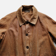 画像をギャラリービューアに読み込む, 1930&#39;s &quot;IMPEREX&quot; FRENCH BROWN LINEN HUNTING COAT WITH CAPE (SZ MEDIUM / GOOD FADE)
