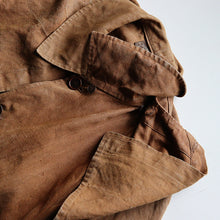 画像をギャラリービューアに読み込む, 1930&#39;s &quot;IMPEREX&quot; FRENCH BROWN LINEN HUNTING COAT WITH CAPE (SZ MEDIUM / GOOD FADE)
