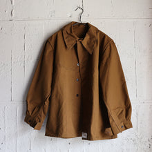 Load image into Gallery viewer, 1950&#39;s &quot;S.N.C.F&quot; BROWN COTTON RAILROAD JACKET (SZ LARGE / DEADSTOCK)
