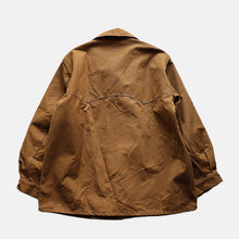 Load image into Gallery viewer, 1950&#39;s &quot;S.N.C.F&quot; BROWN COTTON RAILROAD JACKET (SZ LARGE / DEADSTOCK)
