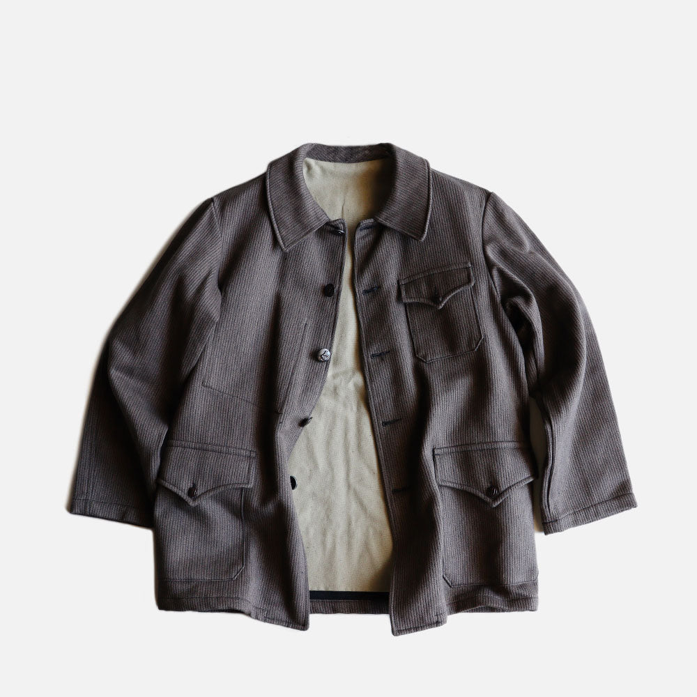 1940's FRENCH PIQUE HUNTING JACKET (SZ LARGE / ALMOST DEADSTOCK