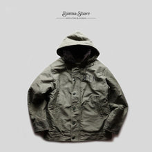 Load image into Gallery viewer, AROUND 1960's FRENCH NAVY DECK JACKET WITH HOODIE (SZ LARGE / GOOD CONDITION)
